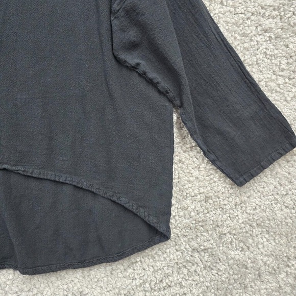 Oh My Gauze‎ Womens Cotton Pullover Top Size 1 S/M Black Lagenlook Boho READ - Picture 2 of 11